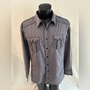 Buckle Black Shirt Men's X-Large Dark Gray Long Sleeve Button Up Shirt